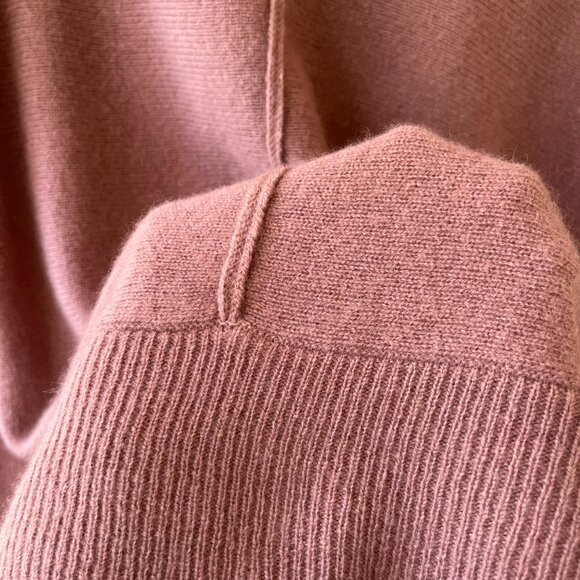 Nordstrom One Size Rib Wool Cashmere Mauve Poncho Pullover Soft Sweater Cover Up - Picture 3 of 6